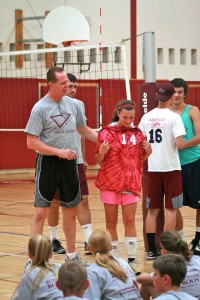 Coach Stefani with a Camper Contest Winner